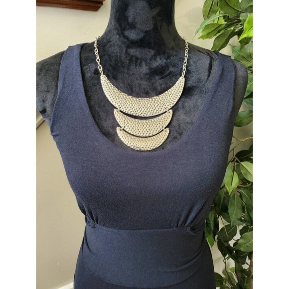 Pip & Vine Women's Blue Rayon Scoop Neck Sleeveless Knee Length Dress Size Small - Picture 2 of 11